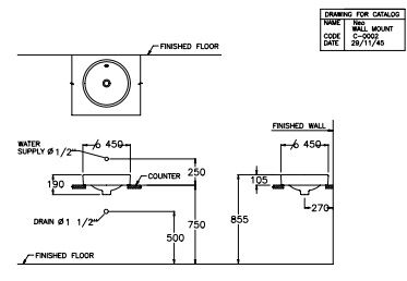 Chậu Rửa Lavabo COTTO C00027 Neo Đặt Bàn