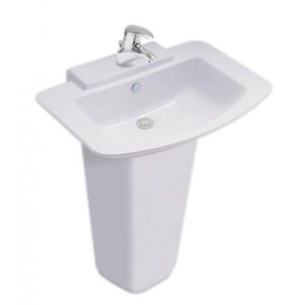 Chậu Rửa Mặt Lavabo COTTO C01467/C4116 Hercules Chân Dài Treo Tường