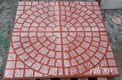 Gạch Vỉa Hè 40x40 Terrazzo Cánh Quạt Đỏ