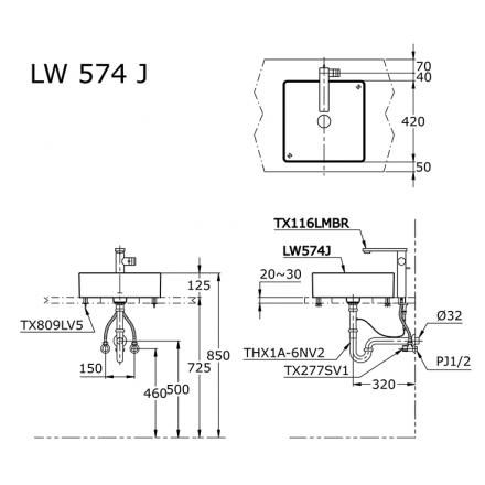 Chậu Lavabo TOTO LW574JW/F Đặt Bàn