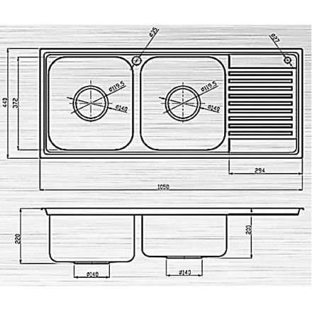 Chậu Rửa Chén Sơn Hà S105D Inox 304