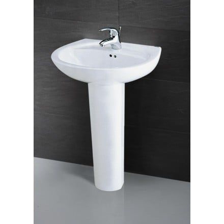 Chậu Rửa Lavabo Treo Tường Caesar Chân Dài L2220/P2437