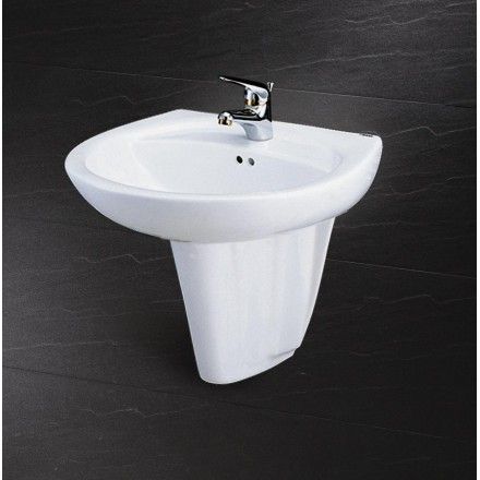 Chậu Rửa Lavabo Treo Tường CAESAR Kèm Chân ngắn L2220/P2436