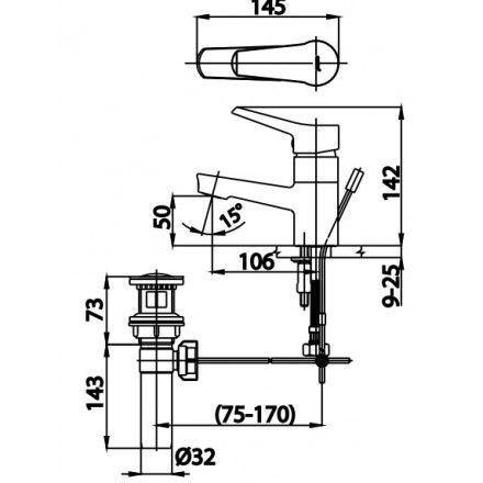 Vòi Lavabo COTTO CT2178AE Next III Nóng Lạnh