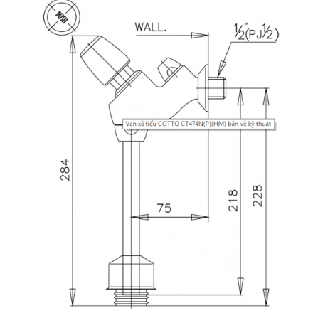 Van Xả Nhấn Bồn Tiểu COTTO CT474N(P)(HM) 75mm