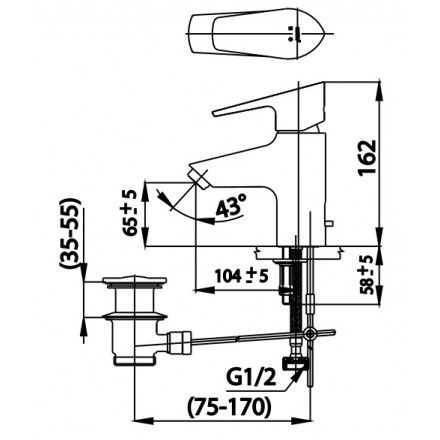 Vòi Lavabo COTTO CT520F Dalta Nóng Lạnh