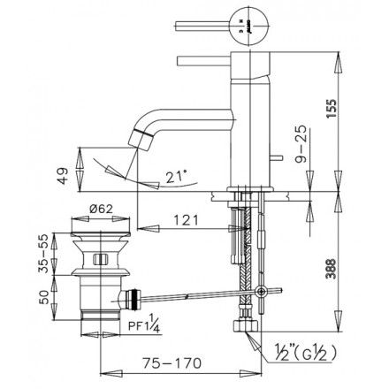 Vòi Lavabo COTTO CT542A Anthony Nóng Lạnh