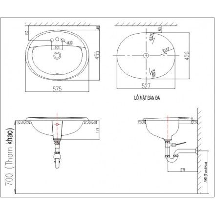 Chậu Rửa Lavabo Inax L-2395V Dương Vành