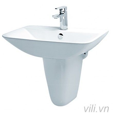 Chậu rửa Lavabo Caesar L2365/P2443 treo tường chân ngắn