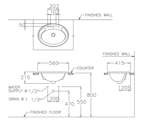 Chậu Rửa Lavabo COTTO C007 Jade Đặt Bàn