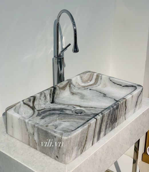 Chậu rửa lavabo đá tự nhiên LD12 đặt bàn