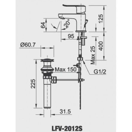 Vòi Lavabo Inax LFV-2012S Nóng Lạnh Cao Cấp