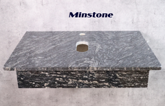 Bàn đá lavabo Minstone MG101 50x70 Granite đen vân