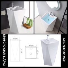 Chậu lavabo liền khối YOLO ML109 trụ đứng kim cương