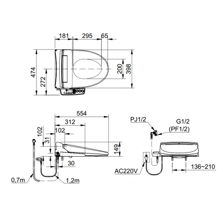 Nắp Điện Tử INAX CW-KB22AVN