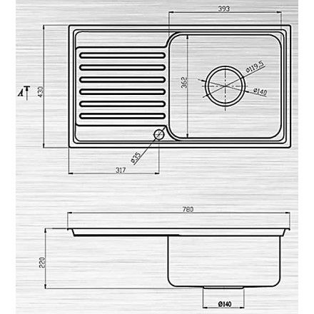 Chậu Rửa Chén Sơn Hà S78D Inox 304