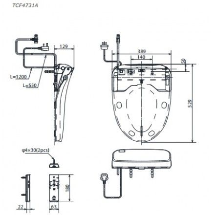 Nắp Rửa Điện Tử Washlet TOTO TCF4732A (W5)