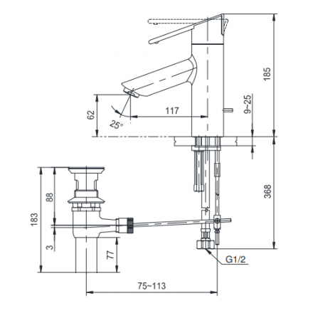 Vòi Gật Gù Nóng Lạnh TOTO TS240A