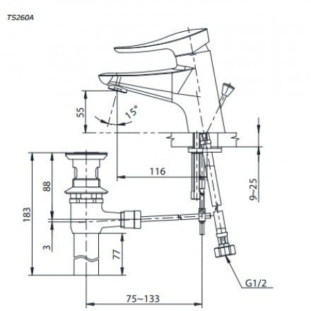 Vòi Lavabo TOTO TS260A Nóng Lạnh