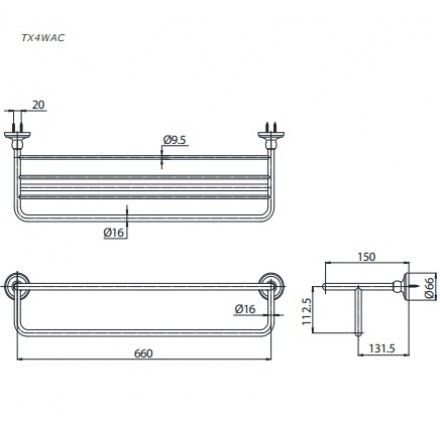 Giá Để Khăn TOTO TX4WAC Hai Tầng