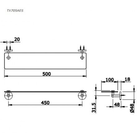 Kệ Kính TOTO TX705AES