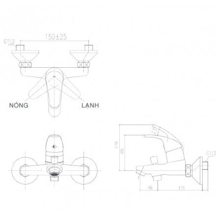 Vòi Sen Tắm Inax BFV-1303S Nóng Lạnh