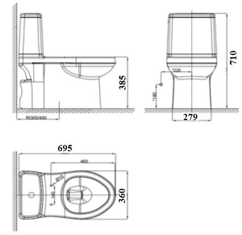 Bàn Cầu Một Khối American Standard VF-1858S3 Nắp Rửa Cơ