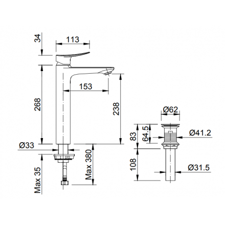 Vòi Chậu Lavabo Inax LFV-502S Nóng Lạnh