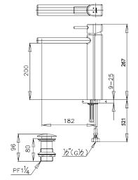 Vòi Lavabo COTTO CT2043AY Enrico Nóng Lạnh Cổ Cao