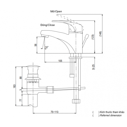 Vòi Lavabo TOTO TS561A Nóng Lạnh