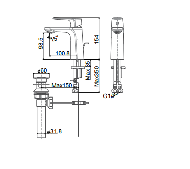 Vòi lavabo American Standard WF-1701 nóng lạnh – Vi Li - Gạch ốp lát, Thiết bị vệ sinh cao cấp