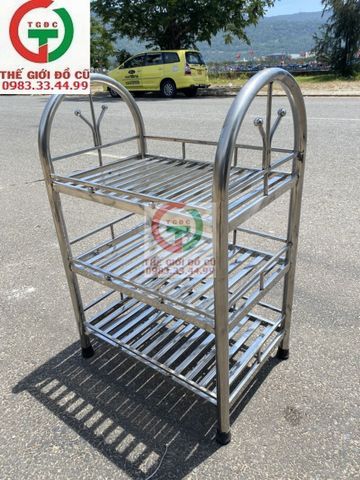KỆ INOX ĐỰNG LY 3 TẦNG