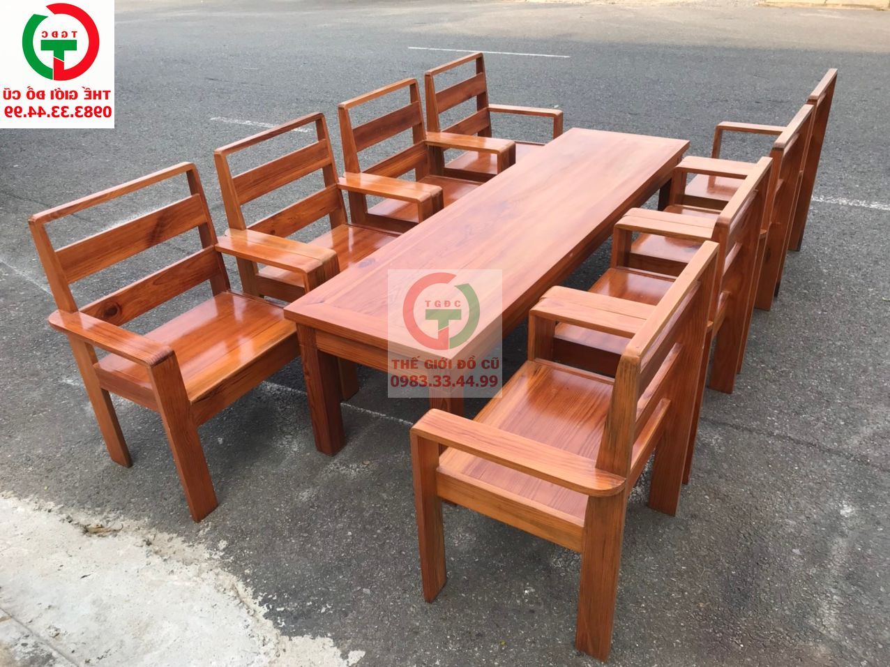 BỘ SALON KẾT HỢP 8 GHẾ ĐƠN GỖ XOAN ĐÀO