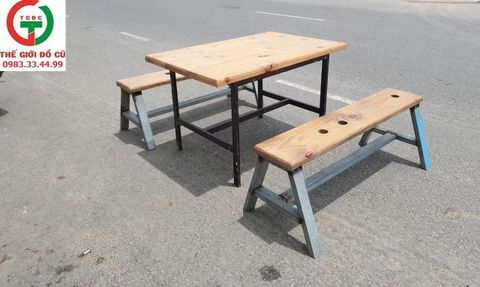 Bộ bàn ghế gỗ băng dài - Dc339