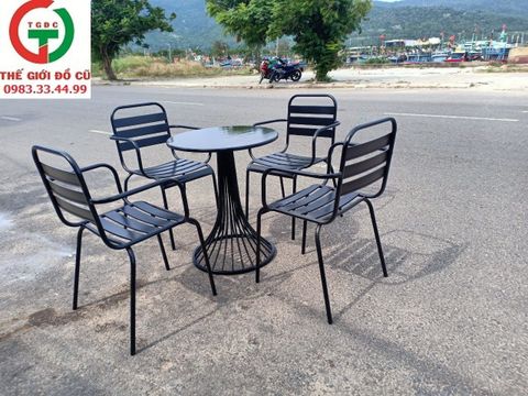 Bộ bàn ghế café sắt ngoài trời - DC428