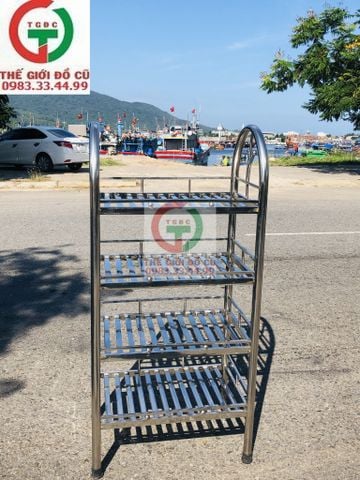 KỆ INOX 4 TẦNG ĐỰNG LY CỐC CHÉN 40X60CM