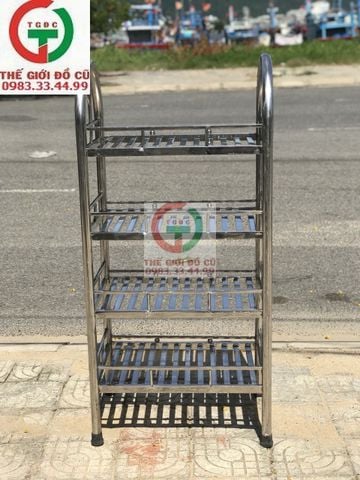 KỆ INOX ĐỰNG LY CỐC 4 TẦNG