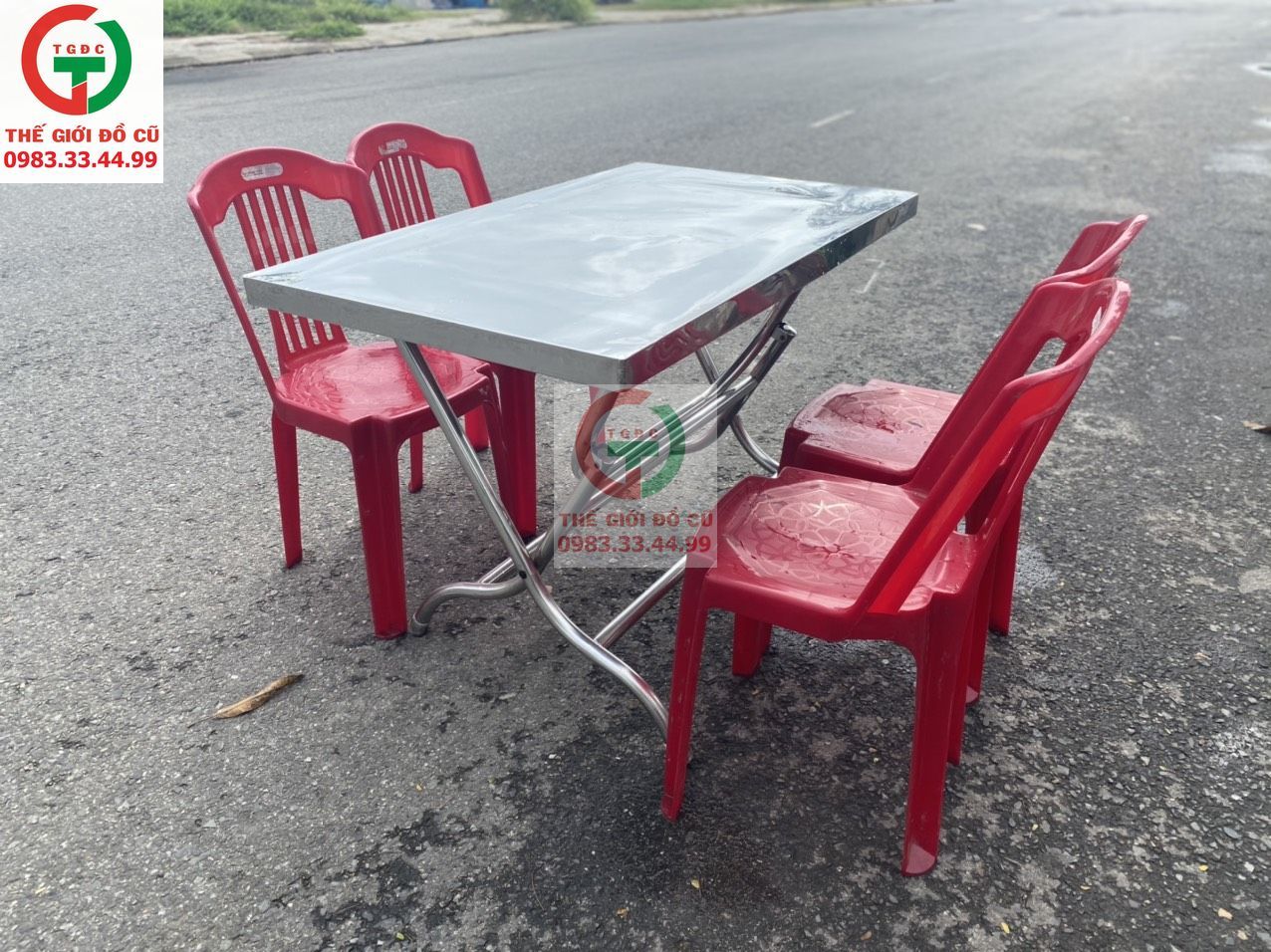 BỘ BÀN ĂN INOX GHẾ NHỰA LƯNG CAO