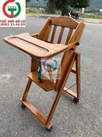 GHẾ GỖ TẬP NGỒI ĂN DẶM CHO BÉ