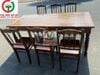 BỘ BÀN ĂN CHÂN TIỆN 6 GHẾ GỖ