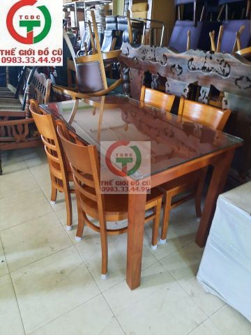 BỘ BÀN ĂN CABIN 4 GHẾ GỖ CAO SU