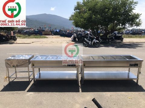 KỆ TRƯNG BÀY HÂM NÓNG MÓN INOX 5 KHAY