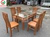BỘ BÀN ĂN GỖ XOAN 6 GHẾ TỰA LƯNG CAO