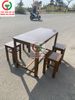 BỘ BÀN ĂN 4 GHẾ ĐẨU GỖ CAO SU