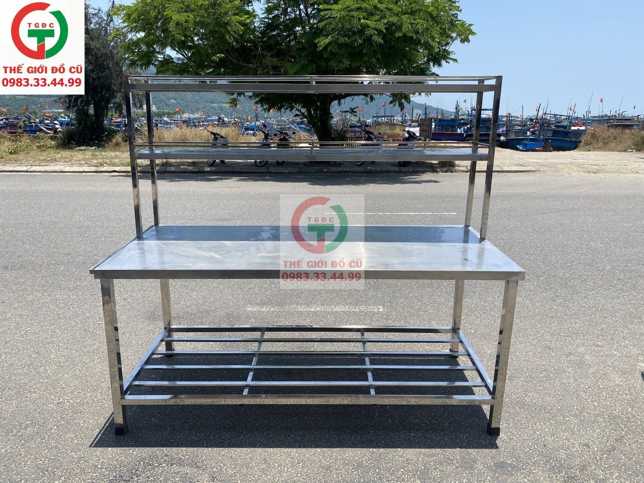 BÀN CHẾ BIẾN INOX LIỀN KỆ