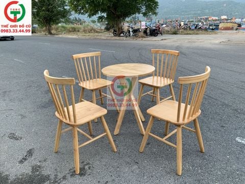 BÀN GHẾ NAN CAFE GỖ CAO SU