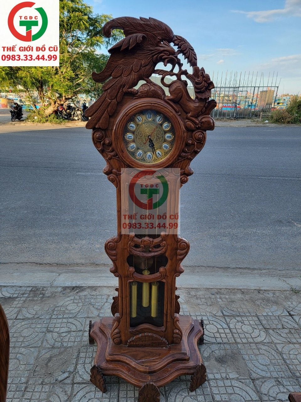 ĐỒNG HỒ CÂY ĐẠI BÀNG GỖ HƯƠNG ĐÁ