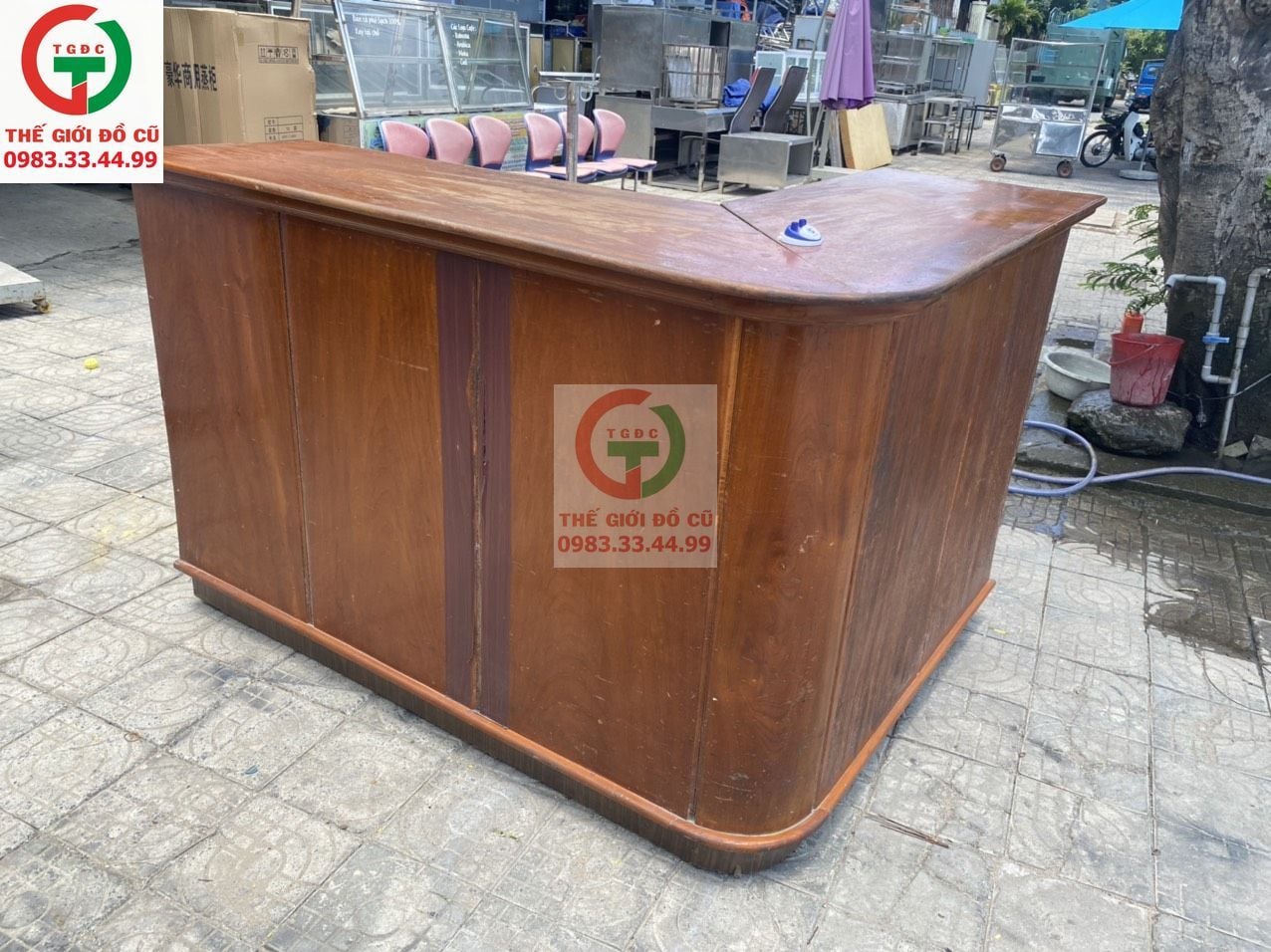 QUẦY BAR GÓC - QUẦY THU NGÂN - LỄ TÂN GÓC L GỖ HƯƠNG