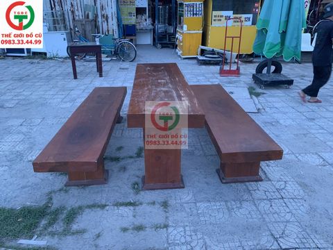 BÀN GHẾ GỖ BĂNG DÀI