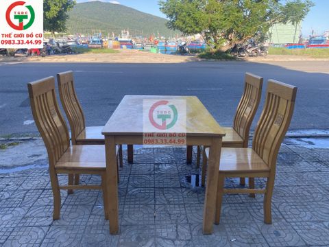 BÀN GHẾ ĂN GIA ĐÌNH GỖ SỒI